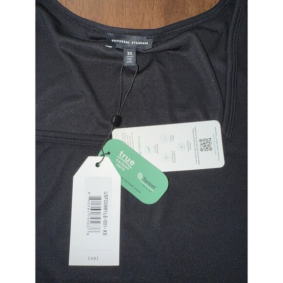 Universal Standard Black Modal Long Sleeve Square Neck Stretch Dress XS NWT Eco - Picture 8 of 9